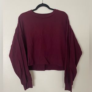 Lulus Cropped Burgundy Sweater